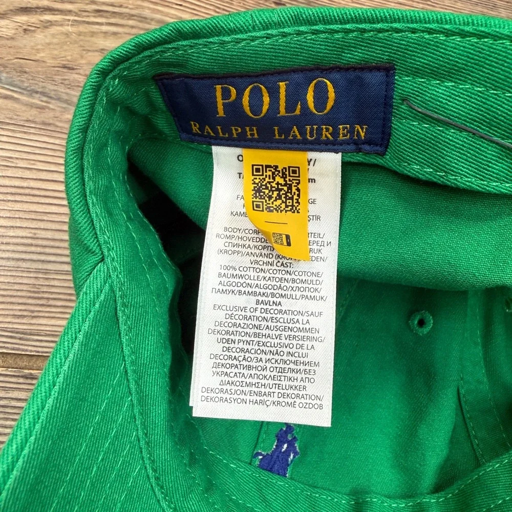Polo Ralph Lauren Mens OS Iconic Cotton Chino Ball Cap Green Blue Pony NWT